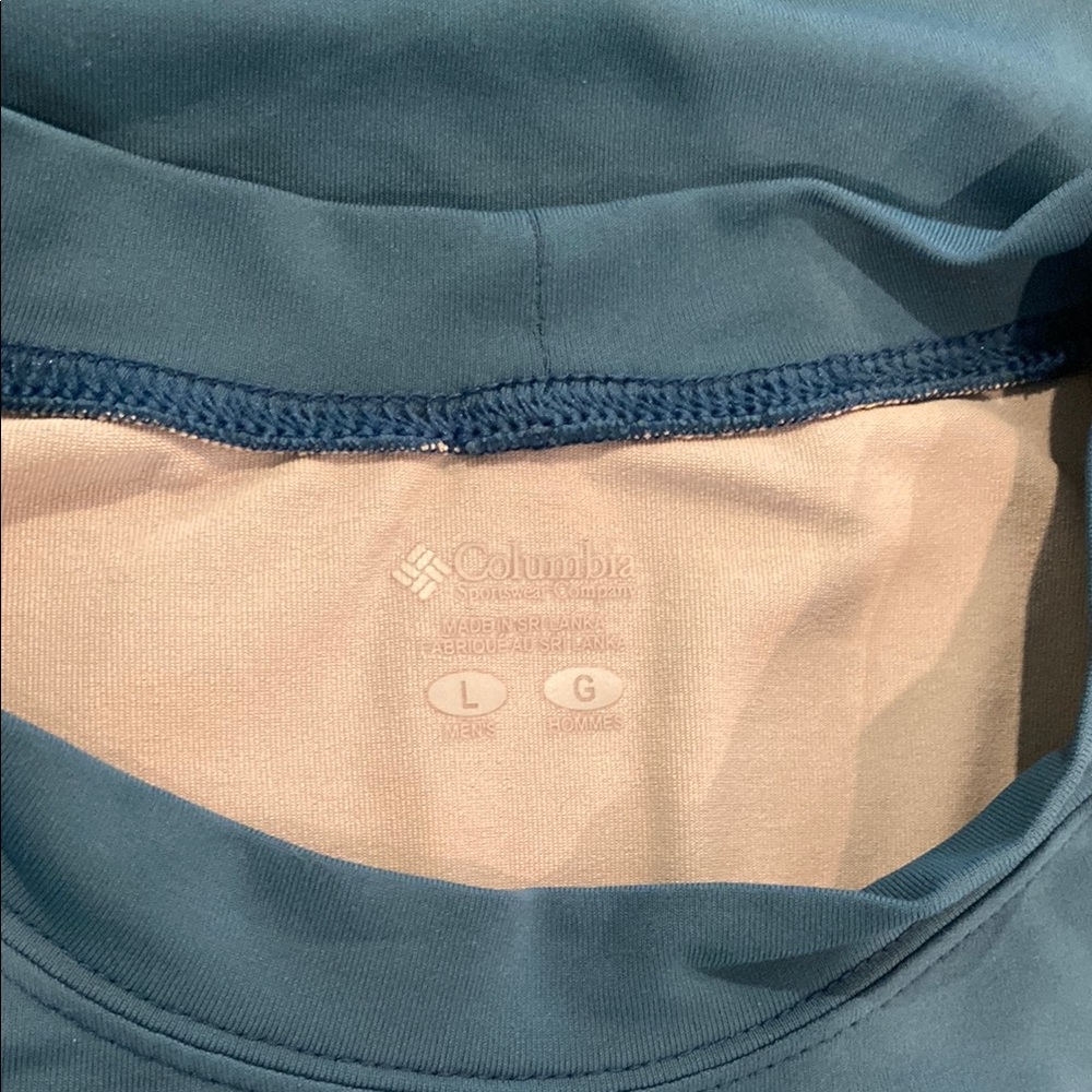 Columbia Men’s Teal and Light Gray Omni-Shade Shirt, L - Picture 2 of 7